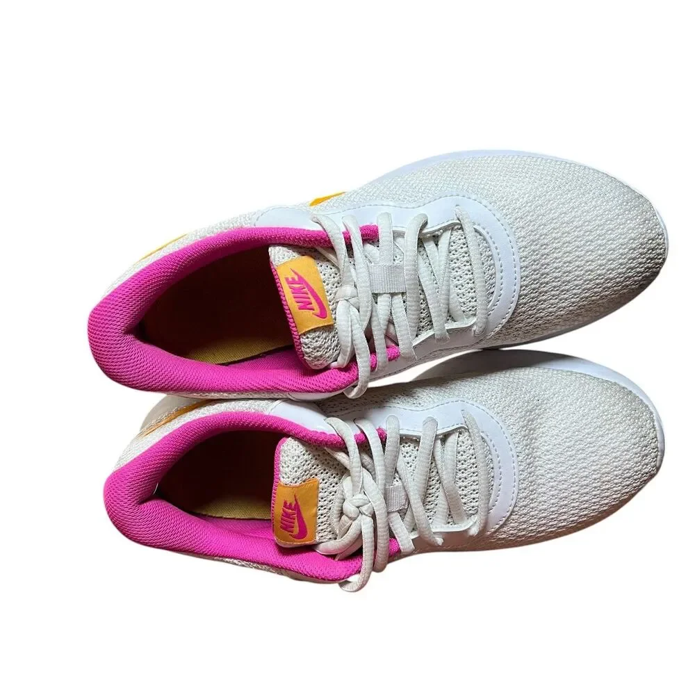 Nike Tanjun Shoes Sneakers Womens Size 9 White Pink Orange Running CK0062-100